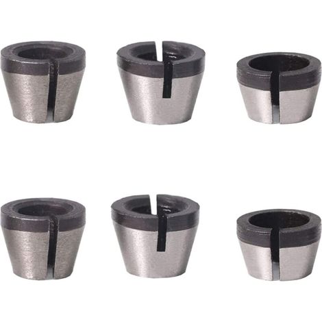 Tête De Mandrin 6pièces Hss Pince De Serrage Defonceuse Tête Adaptateur Convertisseur Pour Défonceuse Perceuses Machine De Gravure Rogneuse Menuiserie Électrique Pince De Routeur Titulaire(6/6 (1/5)
