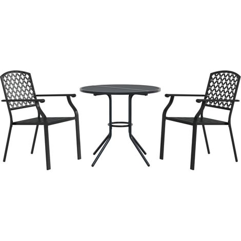 Maison Exclusive - Gartenstuhl-Set 3-tlg. Stapelbar Pulverbeschic