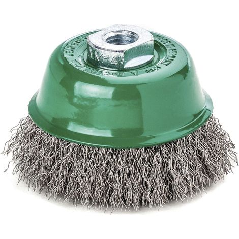 Brosse diam diam. 100mm avec fil acier inoxydable 0,35mm filetage M14 (1/3)