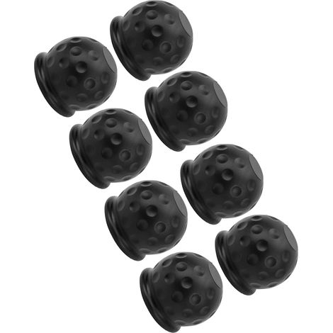Lot de 8 protections pour boules d'attelage de remorque, 50 mm, protection renforcée, souples et durables, adaptées aux camping-cars et caravanes, noires. (1/5)