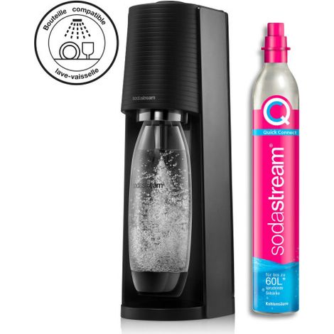 Machine à soda TERRA avec cylindre Quick Connect – Bouteille 1L compatible lave-vaisselle – Eau gazeuse à la maison – Sodastream
