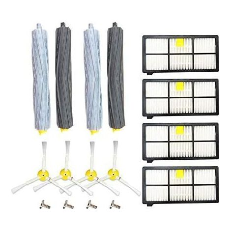 BRAVIX Kit Pièces accessoires pour Aspirateur iRobot Roomba serie 800 805 850 860 865 866 870 871 880 886 890 891 895 896 900 960 965 966 980, 16in1 (1/4)