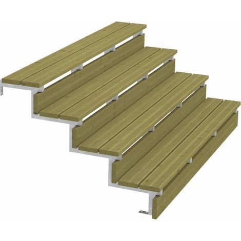 Plus Außentreppe Kiefer/Feuerverzinkt 4 Stufen 180 cm breit Außentreppe (1/3)