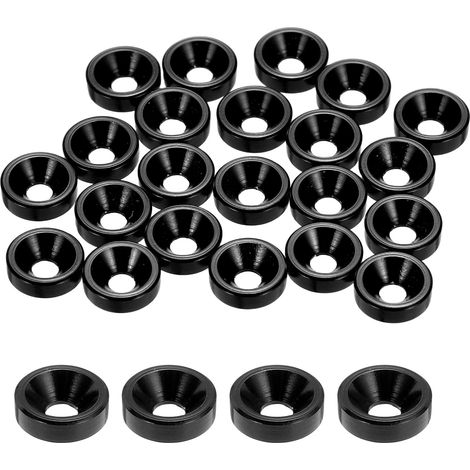 20 Pièces Rondelles à Tête Fraisée, Rondelles de Tasse M2 x 6 mm, Rondelle Fraisée, Rondelle Boulon En Aluminium Pour vis à tête, tige filetée, Accessoires Mécaniques, Noir (1/5)