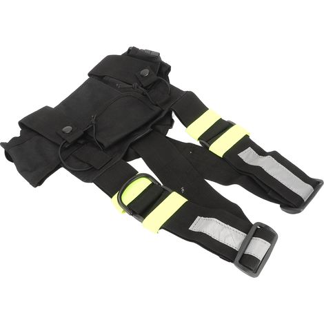 Sac de transport universel pour talkie-walkie, radio bidirectionnelle et équipement fluorescent vert, avec bretelles ajustables. (1/5)