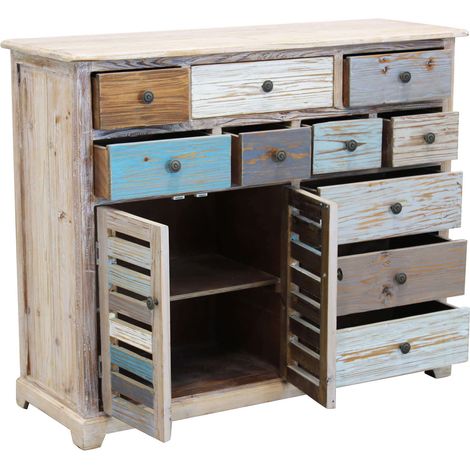 COLORWOOD - credenza multicassetto in legno colorato (1/4)