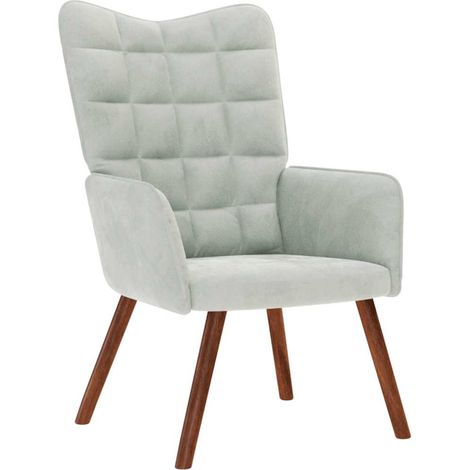 Silla de relajación de terciopelo gris claro vidaXL (1/5)