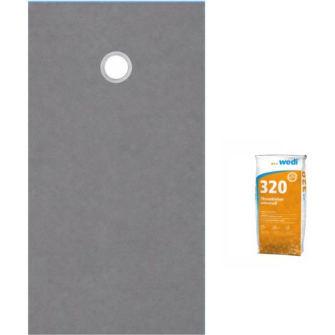 Wedi – Receveur de douche à carreler 160 x 100 cm – Écoulement excentré – Extra-plat 4 cm – Étanchéité 100% – Installation facile sur chape ou bois