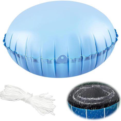 Coussin de Piscine d'hiver, 1.1 x 1.1m, résistant à l'hiver, avec Corde de 15 m, pour bâche d'hiver, Durable, Solide, résistant au Froid, Bleu (1/5)