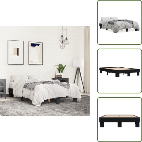 Cadre de lit sans matelas noir 120x200 cm - Cadre De Lit - Lit Double - Lit Noir - Meuble Chambre - Literie (1/5)