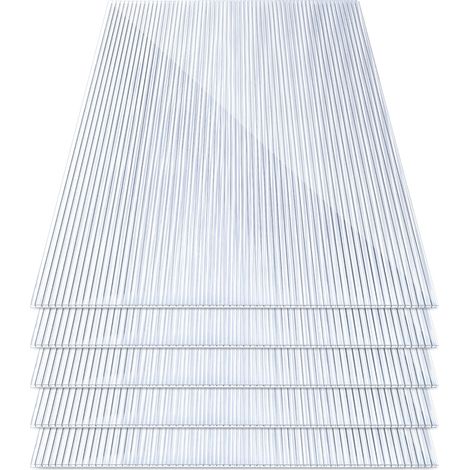 TolleTour 5 plaques polycarbonate alvéolaire translucide 8 mm pour serre, 121 x 60,5 cm, surface 3,66 m², protection UV