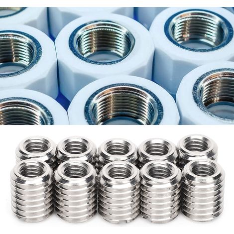 10 Pièces Insert Écrou Réducteur Réparation M6x1.0 Femelle et M10x1.5 Mâle Outil Extension Filetage (1/5)