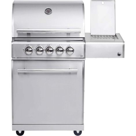 ALLGRILL Gasgrill CHEF M Edelstahl Modular Grundmodell 3 Brenner, Seitenkocher, Backburner (500903)