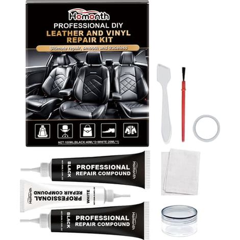 LYERCW - Kit de réparation pour sièges en cuir de voiture, sièges de canapé, réparation et entretien de l'intérieur de voiture (1/5)