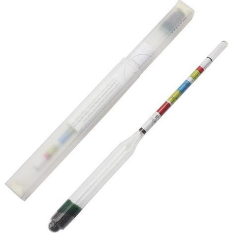 Brixmètre Hydromètre Sucre Brix Densimètre (Mesure de la densité, Testeur de sucre Brix, la teneur en alcool prévue) pour Bière, Vin et Vin de Fruits Pour le brassage à domicile (1/4)