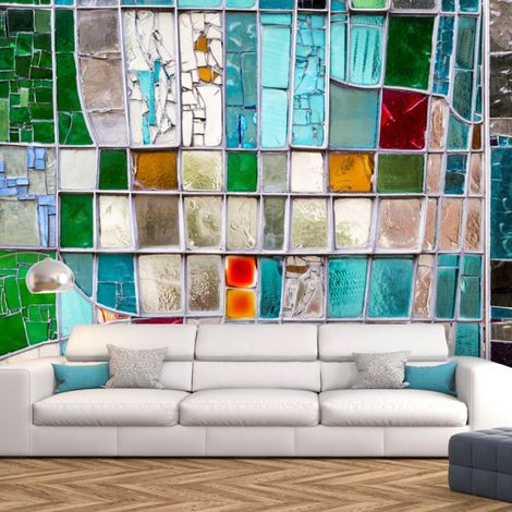Papier Peint "Sapphire Stained Glass" 70 x 100 cm (1/2)