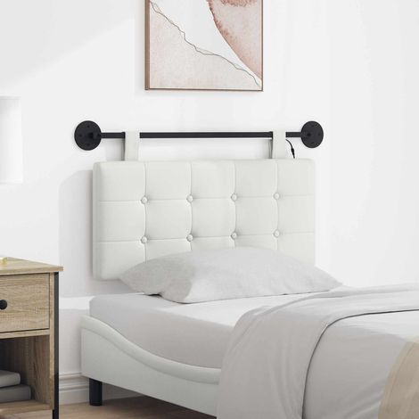 vidaXL Tête de lit suspendue Avec lumière LED Blanc Simili cuir (1/5)