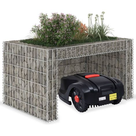 Vidaxl – Garage tondeuse à gazon en fil d’acier 110x80x60 cm – Résistant aux intempéries – Utilisation comme jardinière – Grande capacité de charge