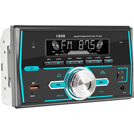 MIMOSON-Autoradio, lecteur MP3, amplificateur de puissance pour voiture, téléphone Bluetooth, charge avec lumière colorée (1/4)