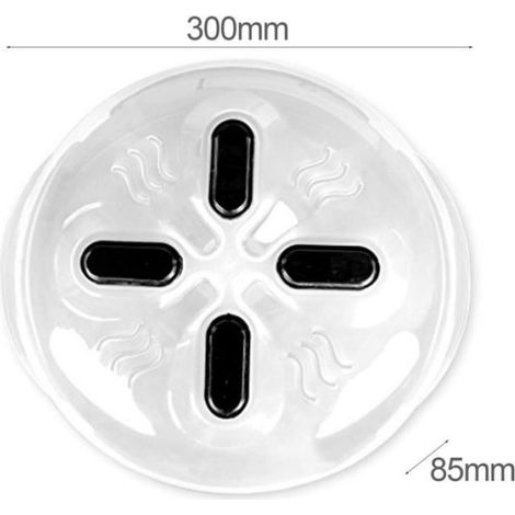 Couvercle Micro-Ondes - 30 X 8 5 Cm - Plastique Transparent - Avec Évents De Vapeur Et Aimant - 1 Pièce