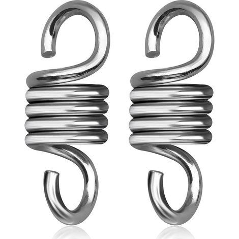 2-Piece Hammock Spring, Hardened Galvanized Steel Tension Spring for Hanging Hammock Chairs and Porch Swings