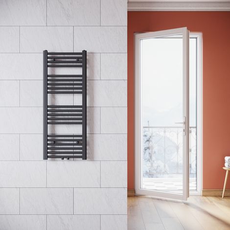 SONNI Termoarredo Scaldasalviette Verticale Radiatore ad Acqua Calda Antracite Connessione Centrale 1000x400mm (1/5)