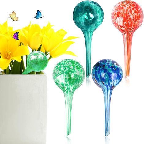 4 Pieces Plant Watering Globes, Glass Plant Watering Bulbs Self Watering Device, Automatic Waterer System (1/5)