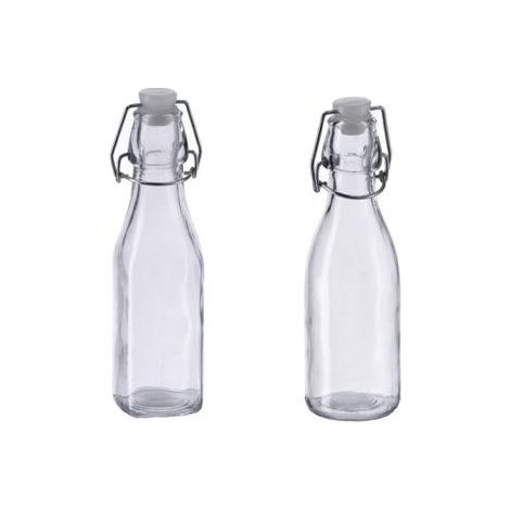 Ad Trend Bottiglia Vetro con Tappo Ermetico Ass. 250 Ml H 20 Cm Trasparente 1 Pz (1/3)