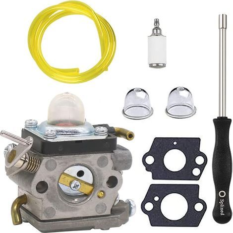 Carburateur avec outil de réglage ampoule d&39amorçage de conduite de carburant pour tondeuse Remplacement pour Husqvarna 122HD45 122HD60 Remplacement pour Jonsered HT2218 HT2223T (1/4)