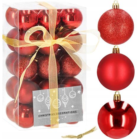 PALLINE DI NATALE ROSSE ALBERO DI NATALE REGALO 30x 3cm (1/5)