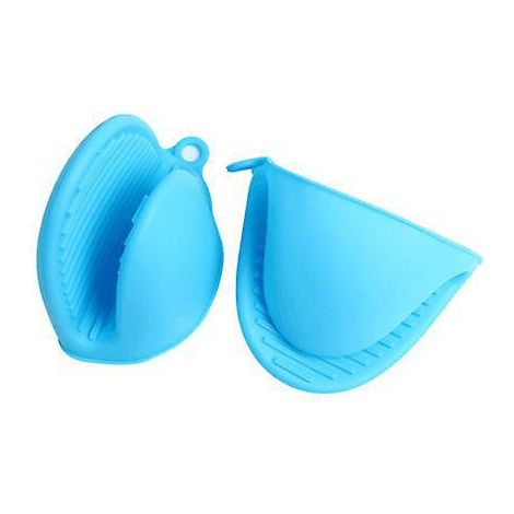 2pcs-bleu-gant De Cuisine Pais En Silicone Rsistant La Chaleur Pour La Cuisson, La Cuisson, Les Barbecues Et Les Grillades (1/5)