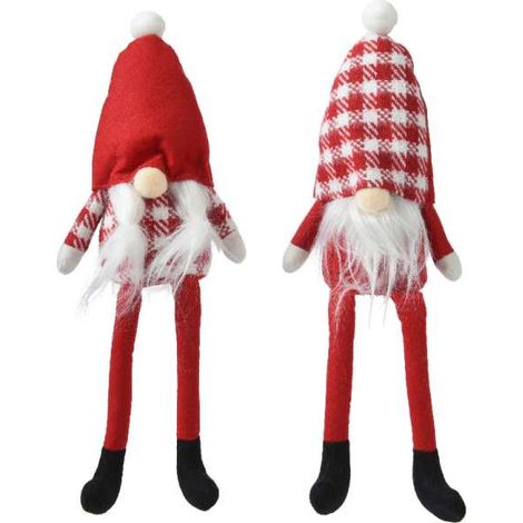 Gnomi natalizi fantasia quadretti bianco e rosso 50 cm - Assortiti (1/2)
