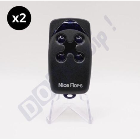 Lote de 2 s Nice FLO4RS - 4 canales 433,92 MHz - Compatibles con los receptores FLOX2R/OX2/OX4T - Programación segura - Pilas incluidas - Ne pas confondre avec FLO4