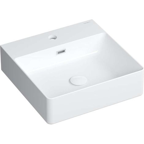 OMNIRES - Lavabo 43x42 cm, con troppopieno, con foro per miscelatore, bianco GARLAND420BP (1/4)