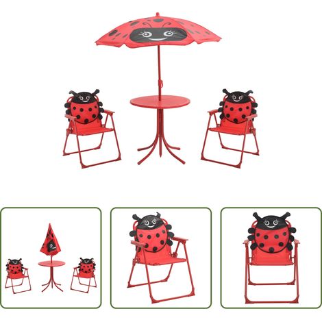 Parasol pour enfants -  Jeu de bistro avec parasol pour enfants 3 pcs Rouge (1/5)