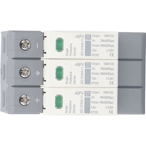 Photovoltaik-Überspannungsschutzgerät 35 mm DIN-Schiene 1000 V DC 20–40 kA Solar-Überspannungsschutzgerät 3-polig (1/5)