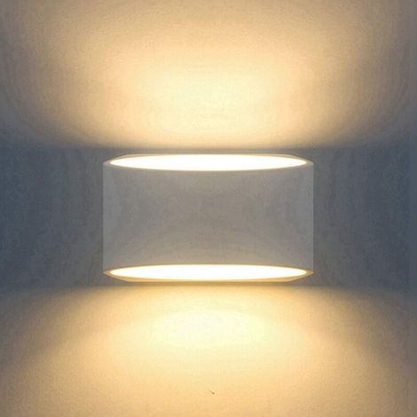 Appliques Murales en Platre 7W Vers le haut et vers le bas, LED Lampe Moderne Intérieur de Platre Chauffent Blanc pour Salon chambre cuisines (1/4)