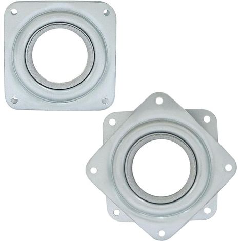 Lot de 2 Plateau tournant de 7,2 cm (3 pouces), support pivotant, plateau tournant rond, pour bureau, argent. (1/5)