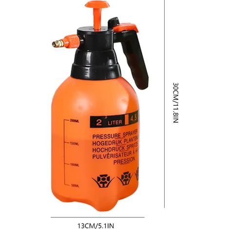 (1 pièce orange) Pulvérisateur de jardin 2 L avec pompe à eau, sangle réglable, outil d'irrigation pour plantes, pelouse et jardin. (1/5)