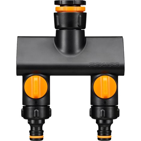 Conector doble para grifo FISKARS COMFORT Adaptador de manguera para grifo de 21-33 mm (1/2)