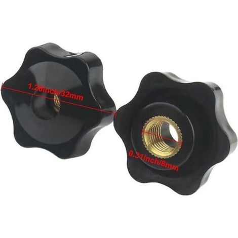 Bouton de serrage M8 à tête étoilée avec filetage moleté – Écrou de fixation manuel pour mécanique, électronique et équipements industriels (1/5)