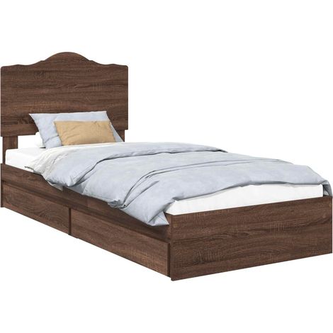 Maison Exclusive - Letto con Contenitore con cassetto Rovere Marrone 70 x 190 cm