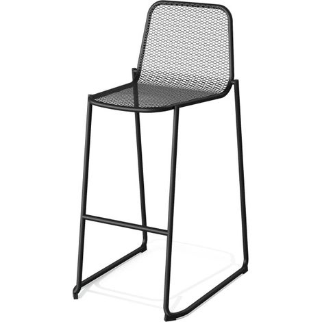 Tabouret de bar empilable en métal Noir (Lot de 4) - Feros (1/3)