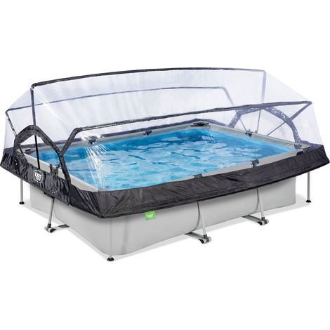 EXIT Soft Grey Pool 300x200x65cm mit Filterpumpe und Abdeckung - grau (1/5)