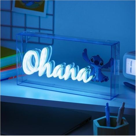 Paladone Disney Ohana Stitch Lampada Neon Colorata 15x30 cm