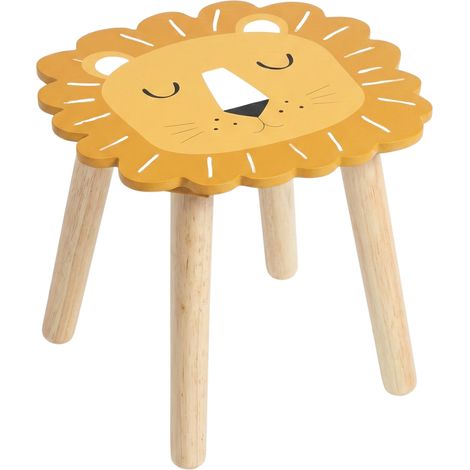 Kinderhocker aus Holz SAFARI mit Tiermotiv, 28 cm (1/3)