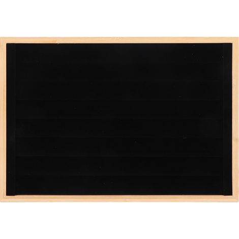 Écrin de rangement pour bagues 7 rangées empilable, doublure protectrice anti-rayures, insert de tiroir pour boucles d'oreilles, boîte de présentation noire (1/5)