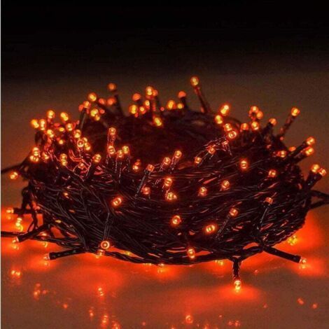 Guirlande lumineuse de 200 LED avec flammes vacillantes, 101,6 cm (40 pouces), ampoules en verre transparent, parfaite pour les décorations d'Halloween et de Noël à l'intérieur et à l'extérieur. (1/4)