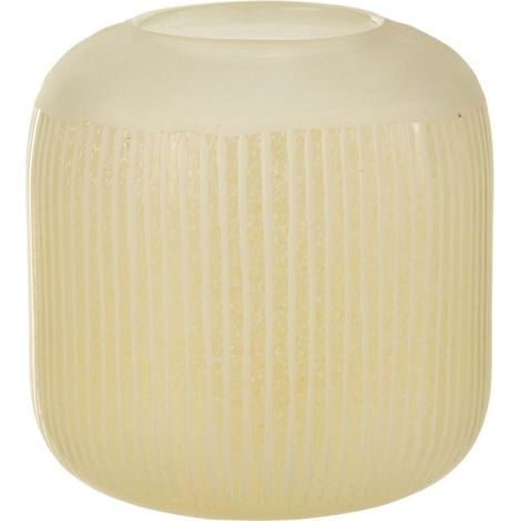 Vase Design en Verre Lignes "Carla" 16cm Jaune Clair (1/5)