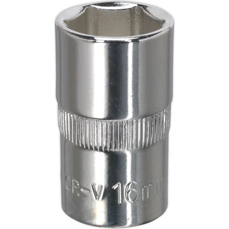 Sealey SP1216 Premier Fully Polished Socket 1/2""Sq Drive 16mm